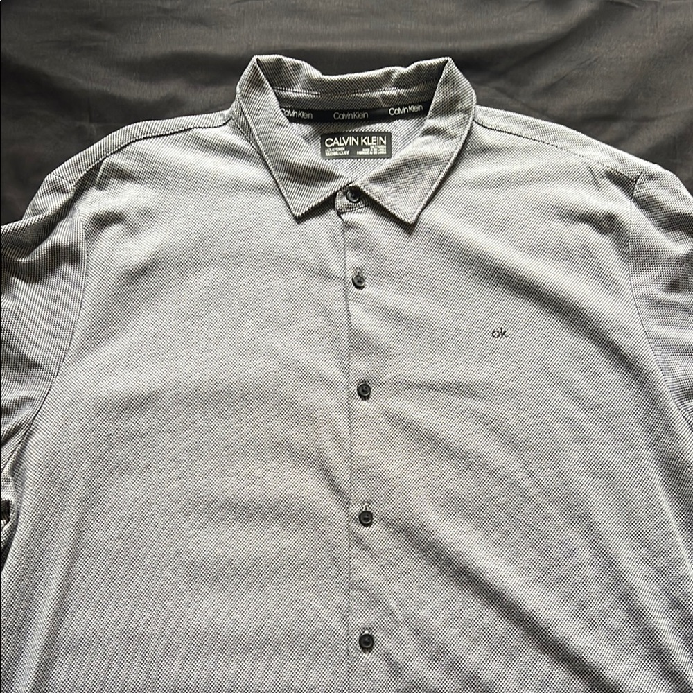 Calvin Klein Gray Casual Button Down Shirt